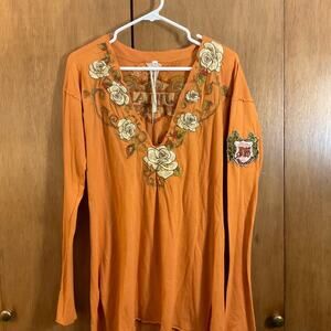 Johnny Was embroidered Top